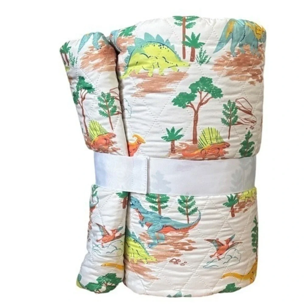 The Big One Kids Dinosaur Reversible Quilt Set Queen/Full & Full Sheets NWT